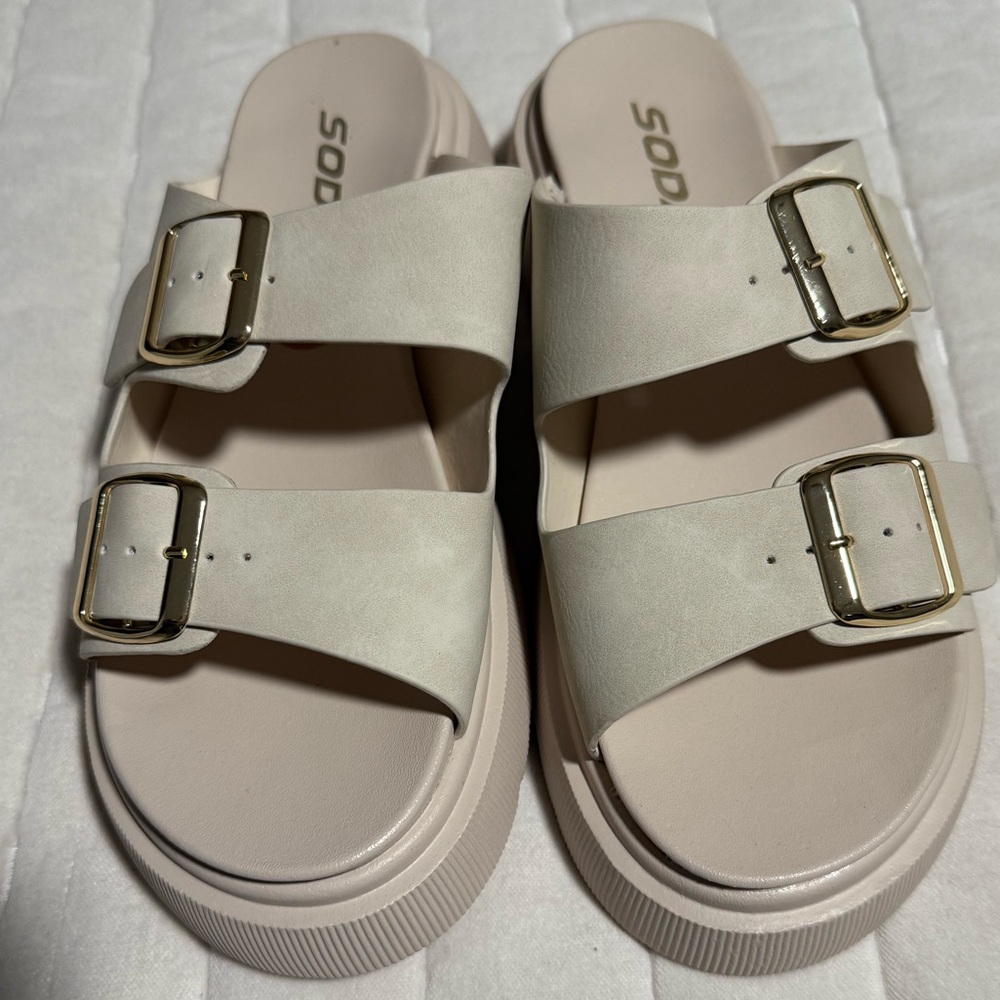 Soda Double Buckle Sandals